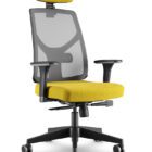4 AC 47101 47201 47301 Syncron MC Nylon Preto Velo Cinza e Grid Amarelo no Klips - Mobiliário Corporativo