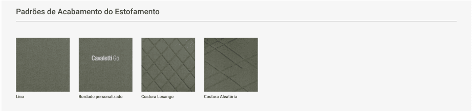 svg+xml;charset=utf em Cadeira Go Cavaletti Padrões de acabamento do estofamento. Cadeira Go Cavaletti