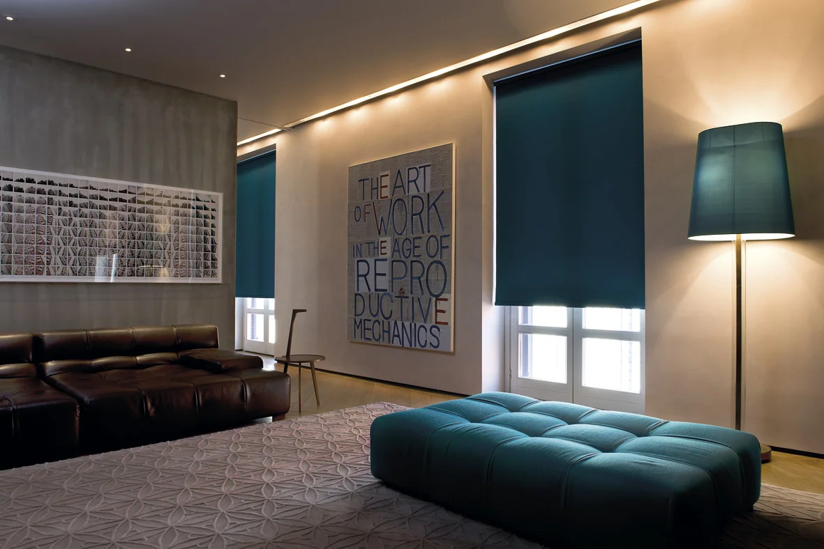 svg+xml;charset=utf em Persiana Rolô Sunscreen Uniflex Persiana Rolô Sunscreen Uniflex ambientada